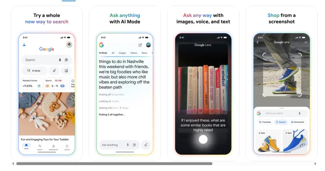 Key Features of the Google App